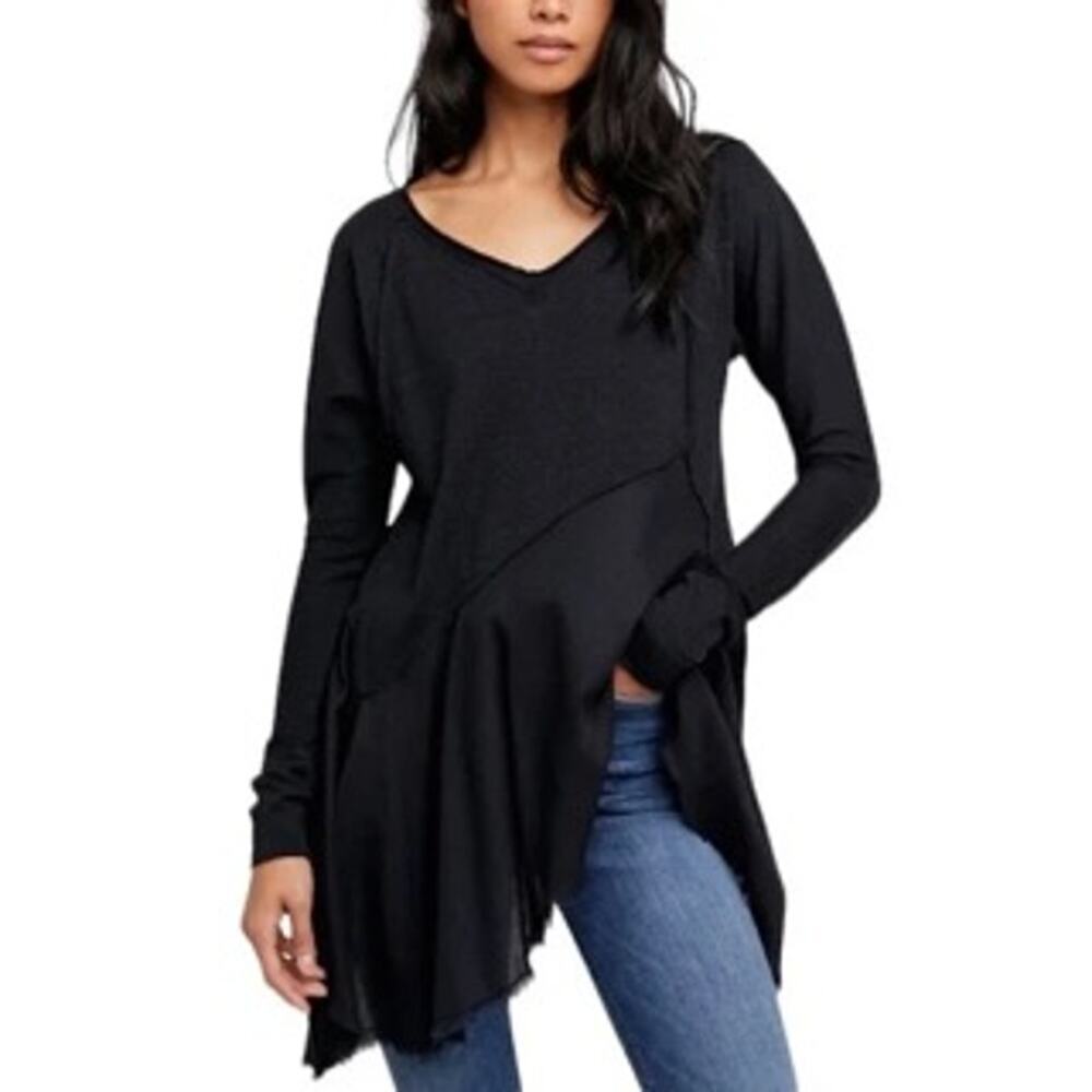 We The Free Tunic Sweater Womens XS Oversized Mixed Media Boho Festival Evening